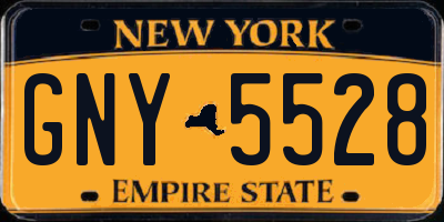 NY license plate GNY5528