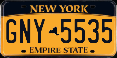 NY license plate GNY5535