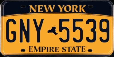 NY license plate GNY5539