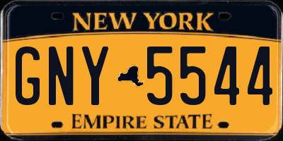 NY license plate GNY5544