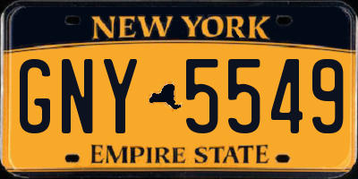 NY license plate GNY5549