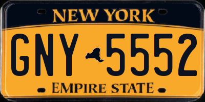 NY license plate GNY5552