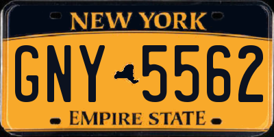 NY license plate GNY5562