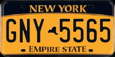 NY license plate GNY5565