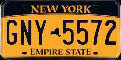 NY license plate GNY5572