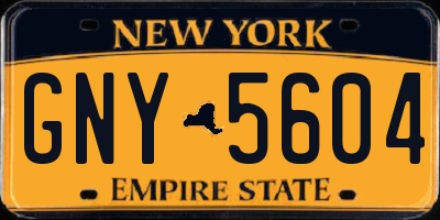 NY license plate GNY5604