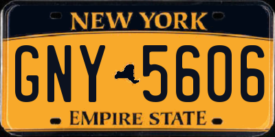 NY license plate GNY5606
