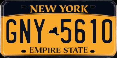 NY license plate GNY5610