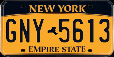 NY license plate GNY5613