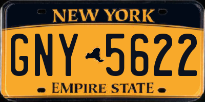 NY license plate GNY5622