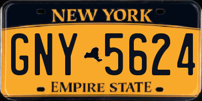 NY license plate GNY5624