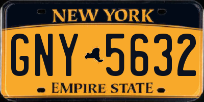 NY license plate GNY5632