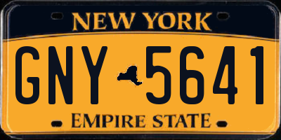 NY license plate GNY5641