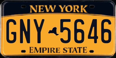 NY license plate GNY5646