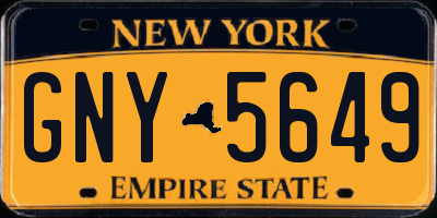 NY license plate GNY5649