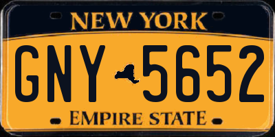 NY license plate GNY5652