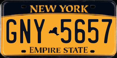NY license plate GNY5657