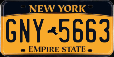 NY license plate GNY5663