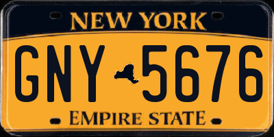NY license plate GNY5676