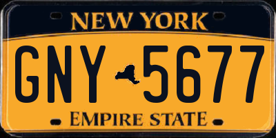 NY license plate GNY5677