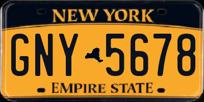 NY license plate GNY5678