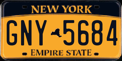 NY license plate GNY5684