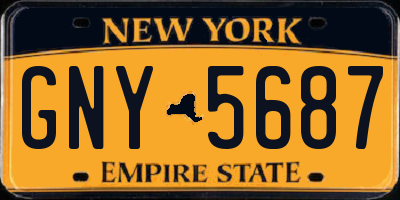 NY license plate GNY5687