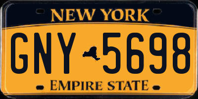 NY license plate GNY5698