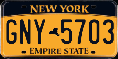 NY license plate GNY5703