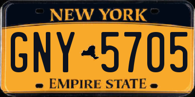 NY license plate GNY5705
