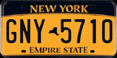 NY license plate GNY5710