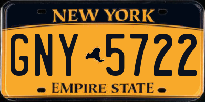 NY license plate GNY5722