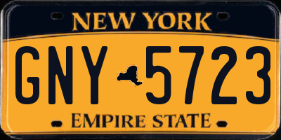 NY license plate GNY5723