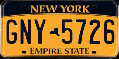 NY license plate GNY5726