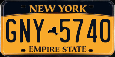 NY license plate GNY5740