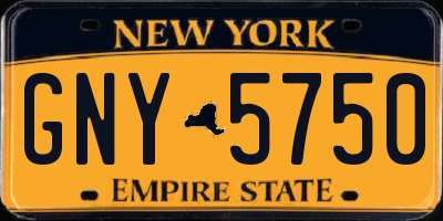 NY license plate GNY5750