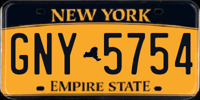 NY license plate GNY5754
