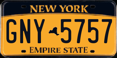 NY license plate GNY5757