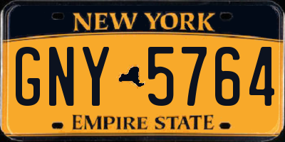 NY license plate GNY5764