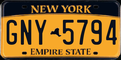 NY license plate GNY5794