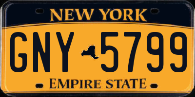 NY license plate GNY5799