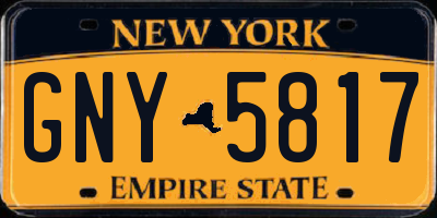 NY license plate GNY5817