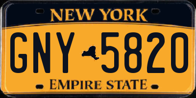 NY license plate GNY5820