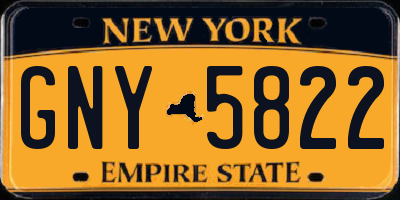 NY license plate GNY5822