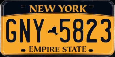 NY license plate GNY5823