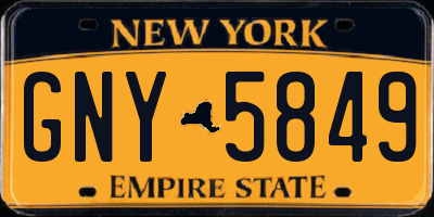 NY license plate GNY5849