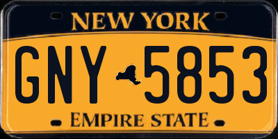 NY license plate GNY5853