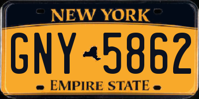 NY license plate GNY5862
