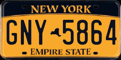 NY license plate GNY5864