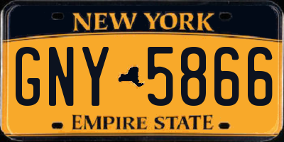 NY license plate GNY5866